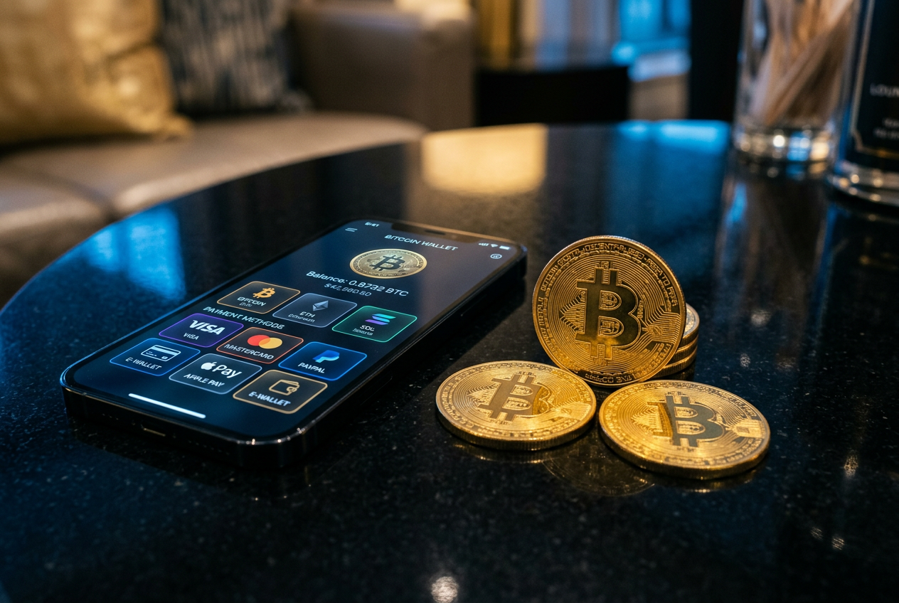 Digital payment methods including cryptocurrencies and e-wallets