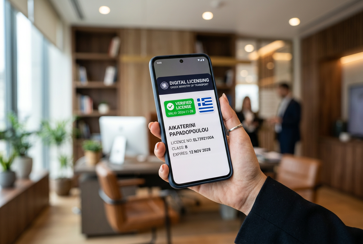 A digital certificate of legality displayed on a smartphone screen.